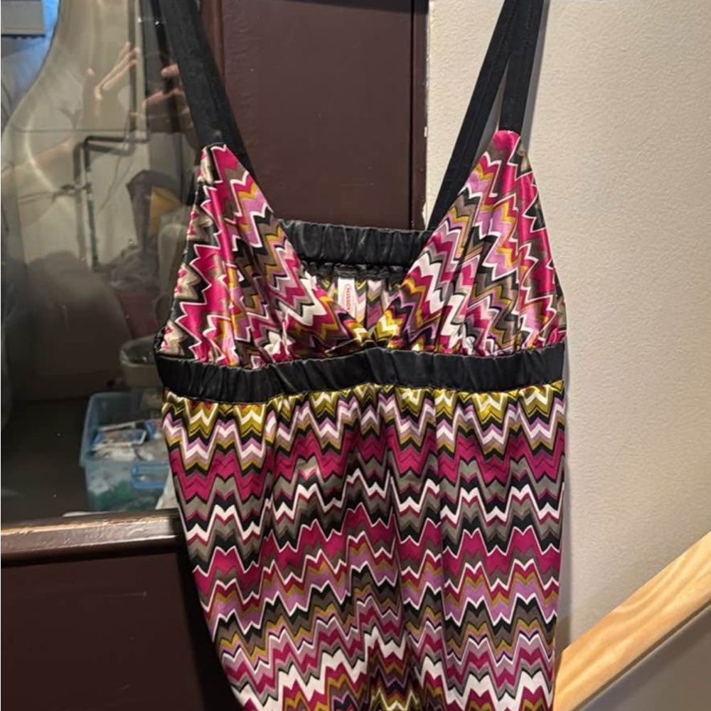 Missoni Pink and Yellow Tank Top with Intricate Pattern